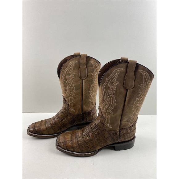 NWOB Circle G ORIX Caiman Patchwork & Embroidery Square Toe Western Boot Men 10D main image 6